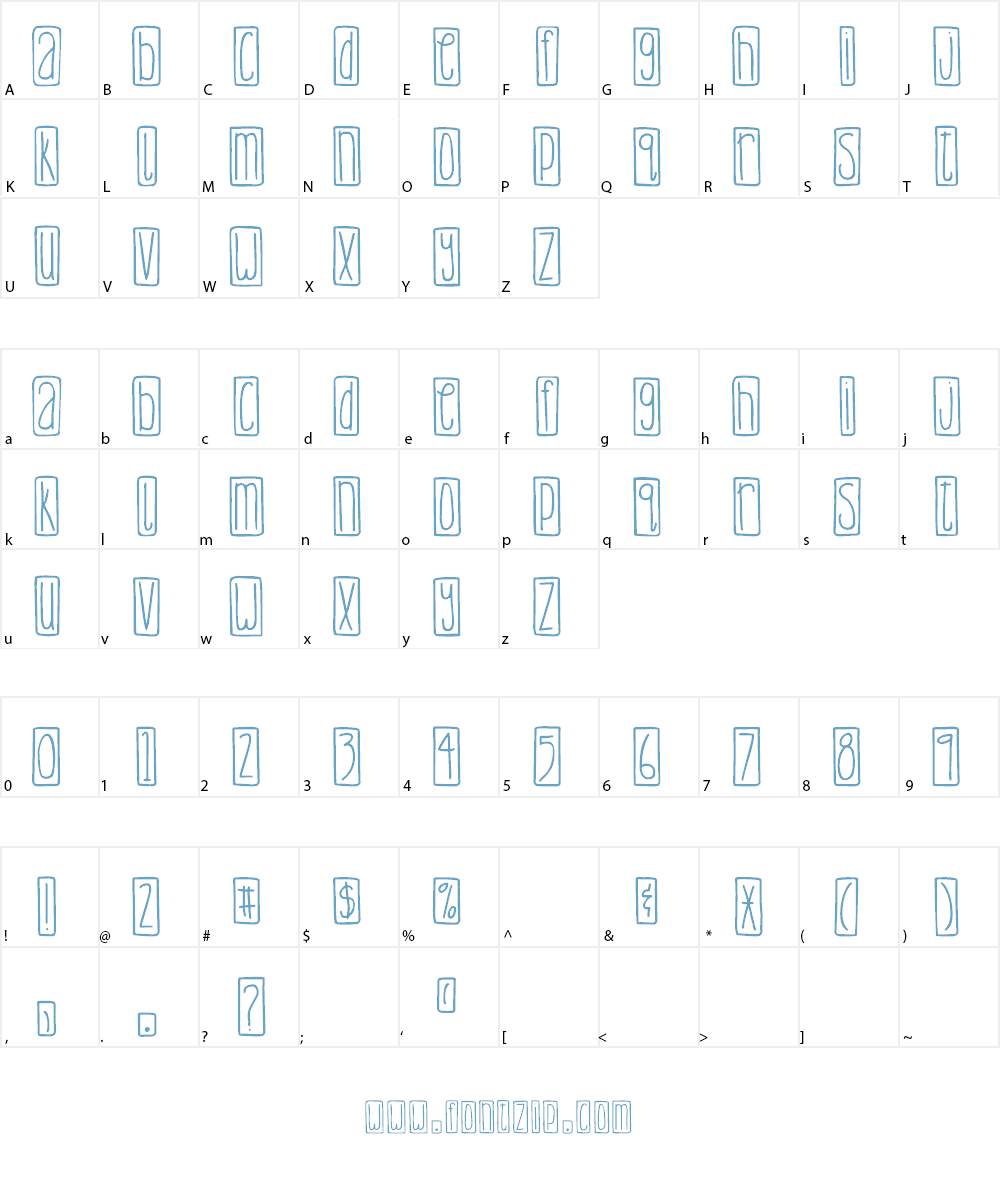 DJB Lemon Head Outlined Font Character